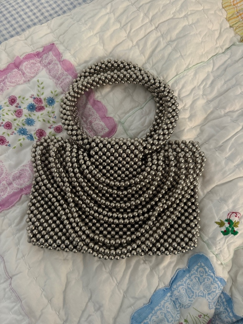 Beaded Evening Clutch in Gunmetal